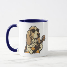 Taza Hippy Beagle Tocando Guitarra