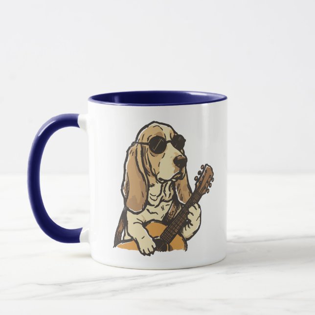 Taza Hippy Beagle Tocando Guitarra  (Izquierda)