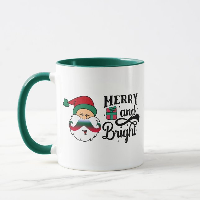 Taza Hipster Funny Santa Mustache Navidades Mug Design (Izquierda)