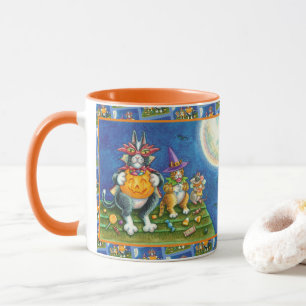 TAZA HISS N' FITZ GATOS, TRICK O TREAT FUNNY HALLOWEEN
