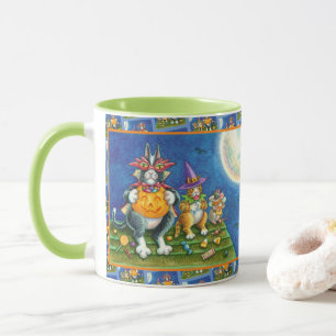 TAZA HISS N' FITZ GATOS, TRICK O TREAT FUNNY HALLOWEEN