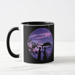 Taza Historia de amor asiática Silueta Romántica bajo l
