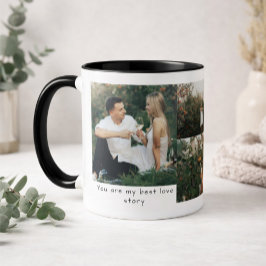 Taza Historia de Amor de Colaje de Fotos Personalizadas