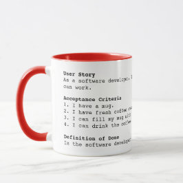 Taza Historia de usuario del desarrollador de software