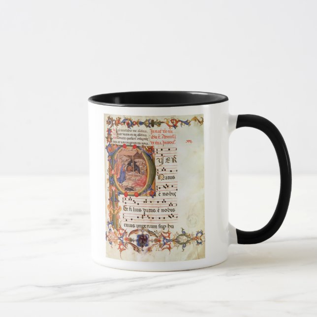 Taza Historiated rubrica "P" que representa la (Derecha)