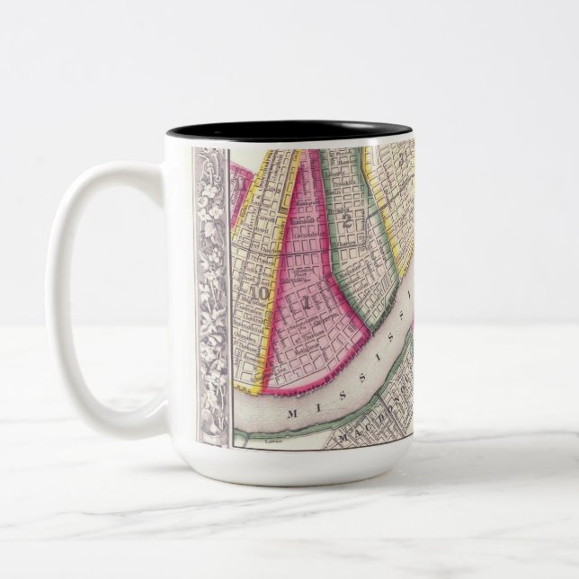 Taza histórica del mapa de New Orleans (Izquierda)