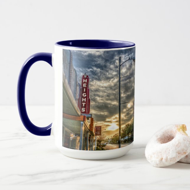 Taza Histórico Teatro Vintage de Houston Heights (Con donut)