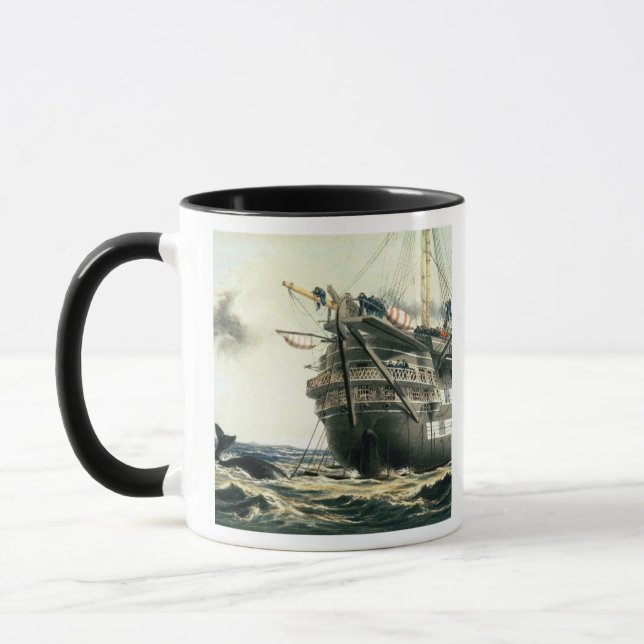Taza HMS Agamemnon que pone el cable atlántico (Izquierda)