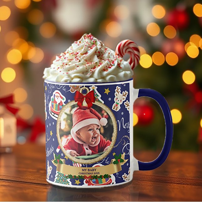Taza HO de Navidad Blue Merry personalizado!HO!HO! Jarr (Subido por el creador)