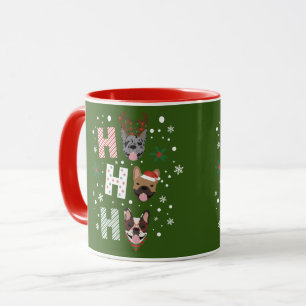Taza Ho Ho Ho Bulldog Francés Feliz Navidad