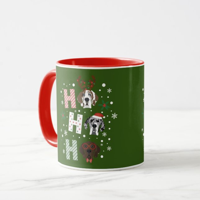 Taza Ho Ho Ho Ho Great Dane Feliz Navidad (Anverso izquierdo)