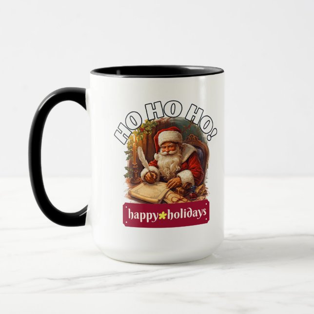 Taza Ho Ho Ho Santa Christmas Mug | Festive Gift Idea (Izquierda)