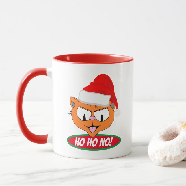 Taza ¡Ho Ho NO! Manipulación de gato contra Personaliza (Con donut)