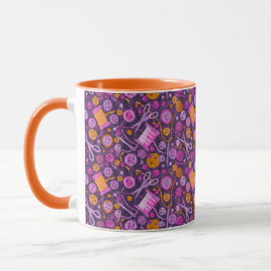 Taza Hobby Hobby Scoter Collage Pattern Purple