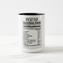 Hockey Dad Nutrition Facts Mug