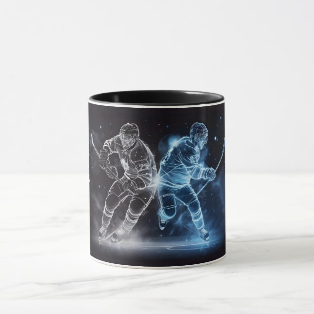 Taza Hockey sobre hielo de nombre personalizado (Centro)