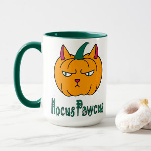 Taza Hocucus pawcus Halloween calabaza ginger cat magia