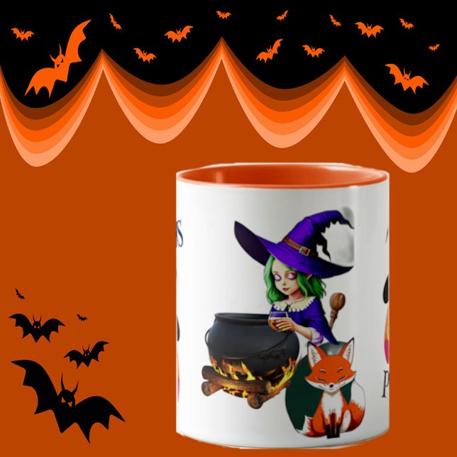 Taza Hocus Pocus Magic Cauldron Witch Gorra Fox Pumpkin (Hocus Pocus Magic Cauldron Witch Hat Fox Pumpkin Mug)