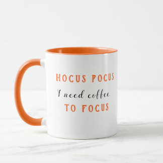 Taza Hocus Pocus Naranja simple y negro hongo de Hallow