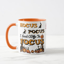 Taza Hocus Pocus Necesito Café para Enfocarme Halloween