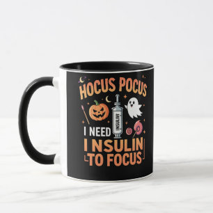 Taza Hocus Pocus Necesito insulina para enfocar la diab