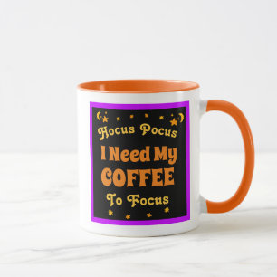 Taza Hocus Pocus Necesito mi café para enfocar las luna