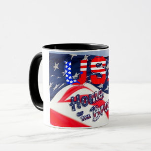 Taza Hogar de Estados Unidos de la bandera valiente
