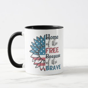 Taza Hogar de los libres por el valor del 4 de julio