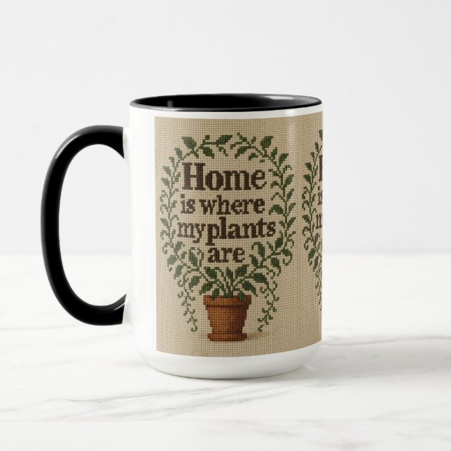 Taza Hogar es donde mis plantas son pelucas premium (Izquierda)