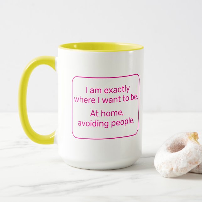 Taza Hogar (mano derecha, amarillo / rosa) (Con donut)