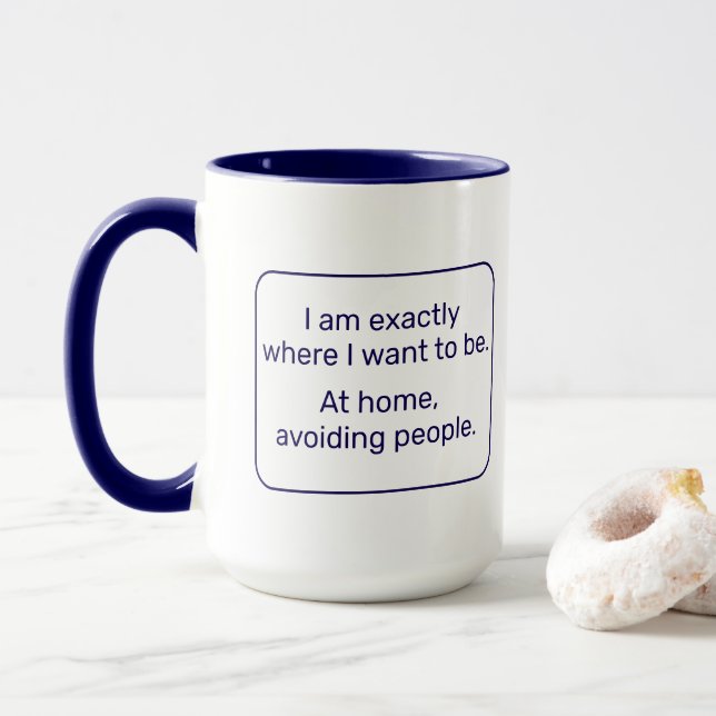 Taza Hogar (mano derecha, azul) (Con donut)