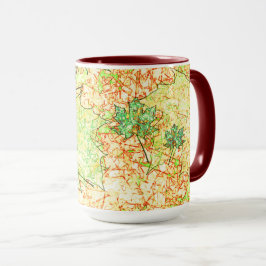 Taza Hoja de accionamiento abstracta en suelo rayado, e