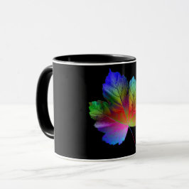 Taza Hoja de arce en fondo negro