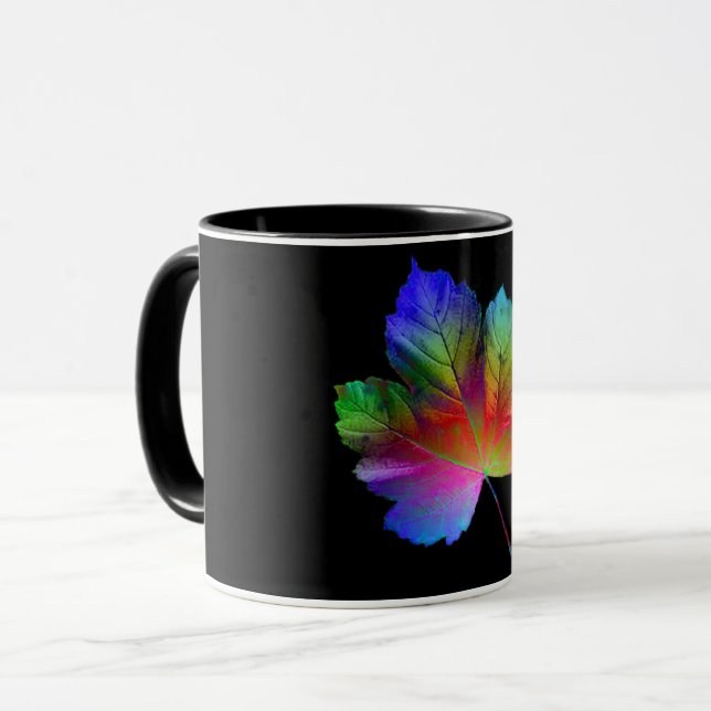 Taza Hoja de arce en fondo negro (Anverso izquierdo)
