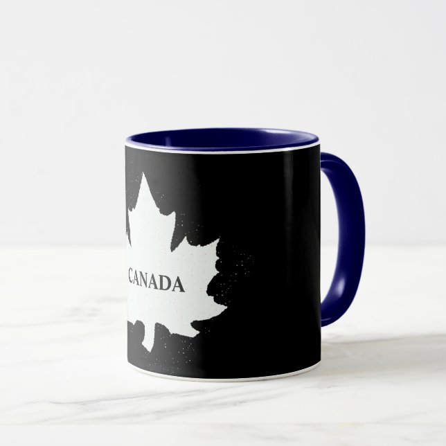 TAZA HOJA DE MAPLA BLANCA NEGRA DE CANADÁ (Anverso derecho)
