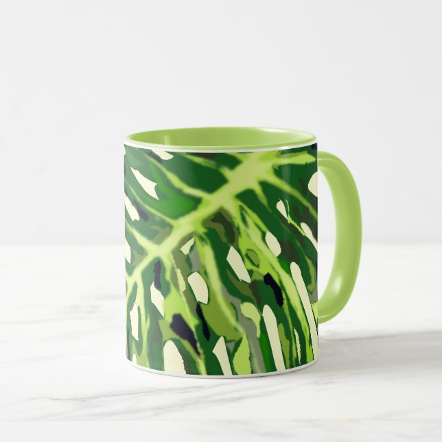 Taza Hoja de Monstera Tropical (Anverso derecho)