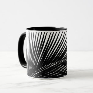 Taza Hoja de palma - blanco y negro