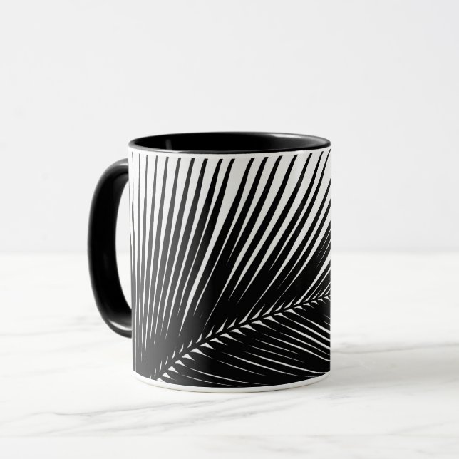 Taza Hoja de palma - blanco y negro (Anverso izquierdo)