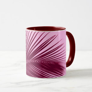 Taza Hoja de palma - burdeos y rosa