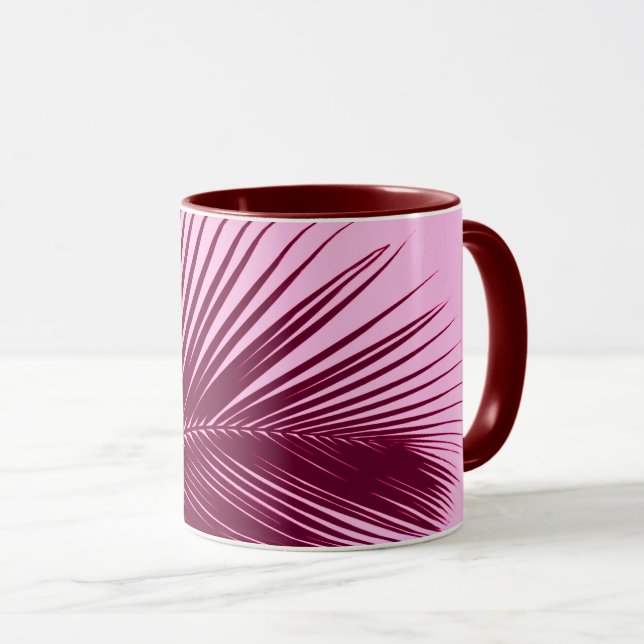 Taza Hoja de palma - burdeos y rosa (Anverso derecho)