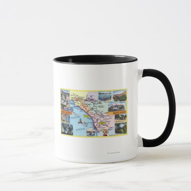Taza Hoja de ruta de las autopistas románticas del sur  (Derecha)