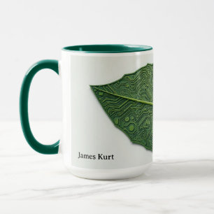 Taza Hoja Personalizada de Tecnología Verde Moderna