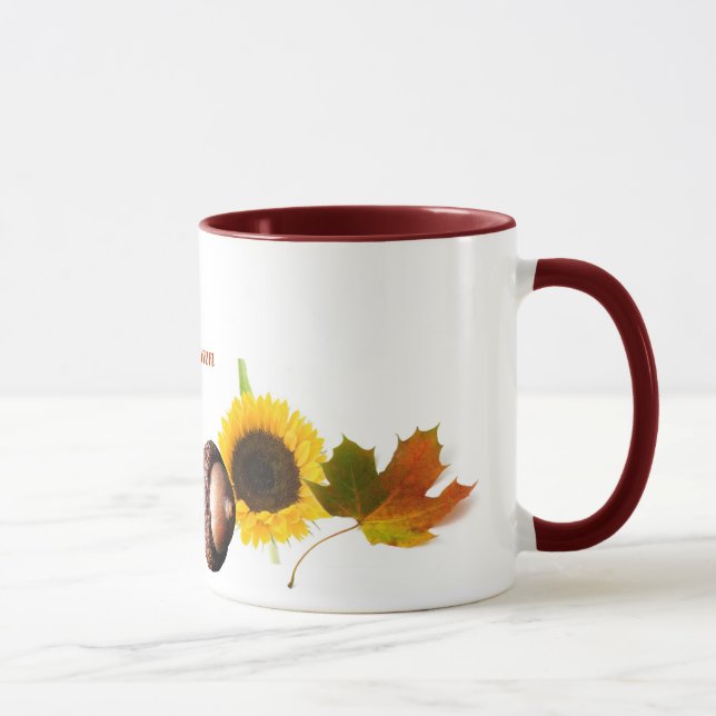 Taza Hojas, bellotas, y girasoles (Derecha)
