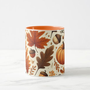 Taza hojas/calabazas/bellotas clásicas Otoño