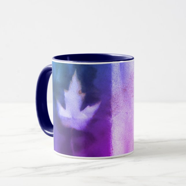 Taza Hojas de arce Tinta Natural Hecha a mano Arte Orgá (Anverso izquierdo)