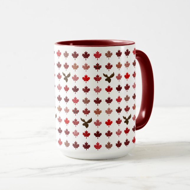 Taza Hojas de arce y alces rojos de Canadá (Anverso derecho)