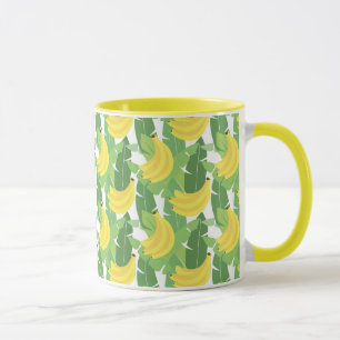 Taza Hojas De Banano Y Patrón De Frutas