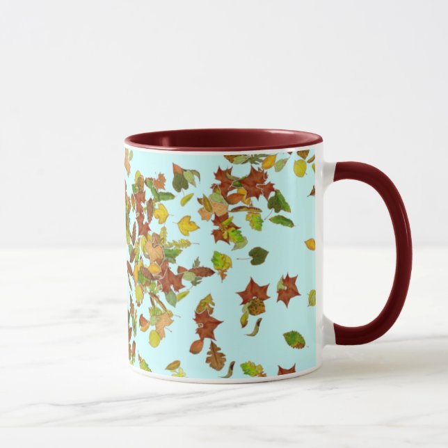 Taza HOJAS DE OTÑO, Azul Teal (Derecha)