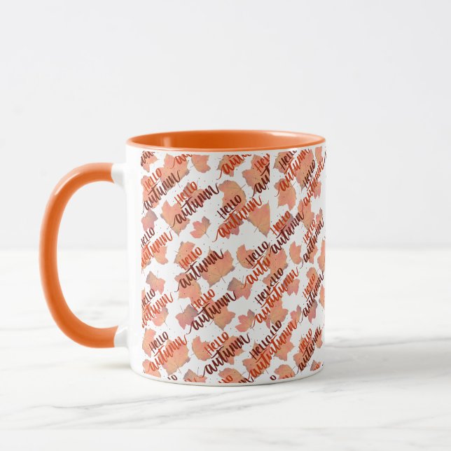 Taza Hojas de otoño de café de dos tonos Mug (Izquierda)