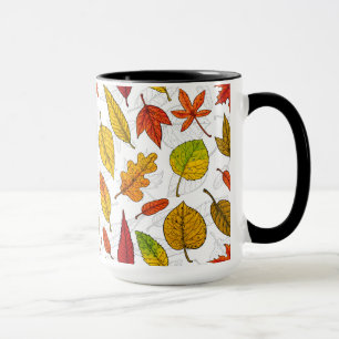 Taza Hojas de otoño en blanco